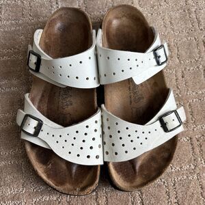 Birkenstock Birki’s Freeport Sandals Women's 6 White Slip On Birko-Flor *READ*
